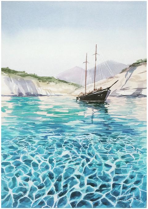 Морской пейзаж. Акварельная живопись - Калачева (2_0.jpg